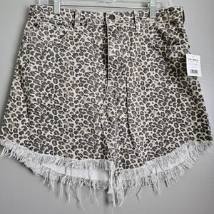 Free People Leopard Print Mini Skirt